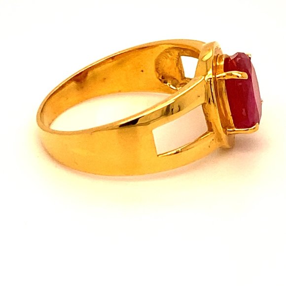 GIA Certified Ruby 2.66ct Solid 21K Gold Ring - Picture 4 of 9